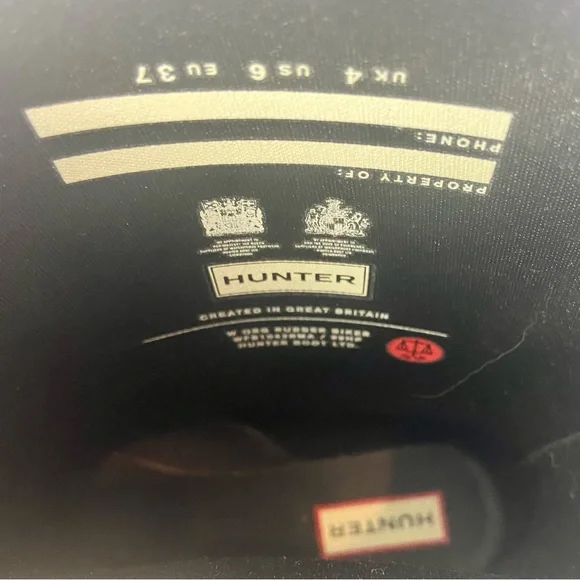 Hunter Original Rubber Biker Rain Boots - Black Size 6 - Picture 16 of 16